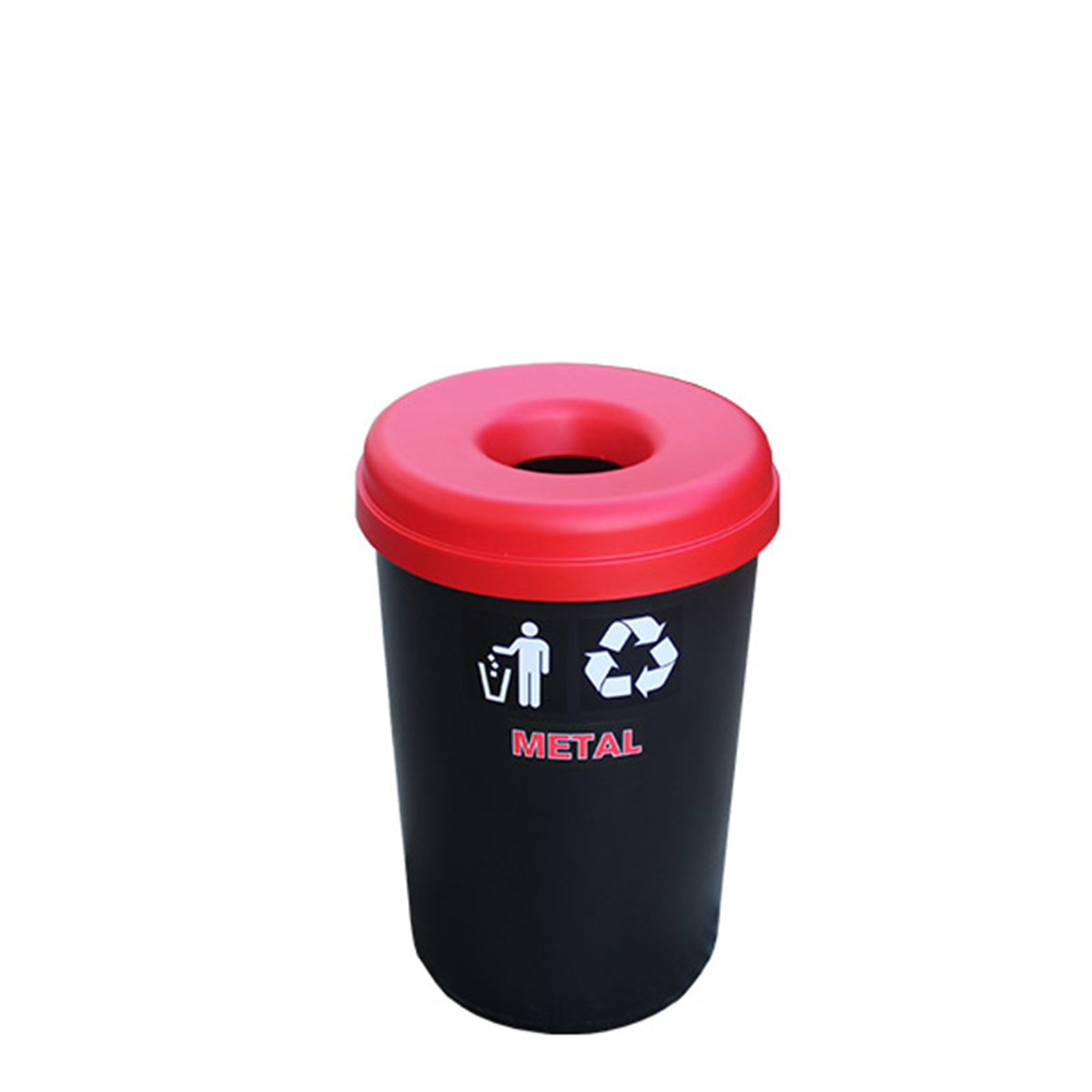 Κάδος Ανακύκλωσης 60lt με Άνοιγμα στο Καπάκι VIOMES Ν.316 Κόκκινο (για Μέταλλο)