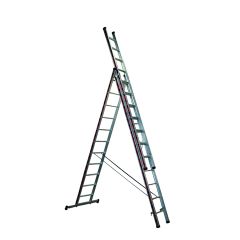 Σκάλα Αλουμινίου Τριπλή Επαγγελματική 9 Σκαλιών (3τμχ)