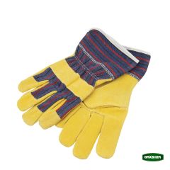 Γάντια Εργασίας Δερματοπάνινα GRASHER Τζίν-Κίτρινο